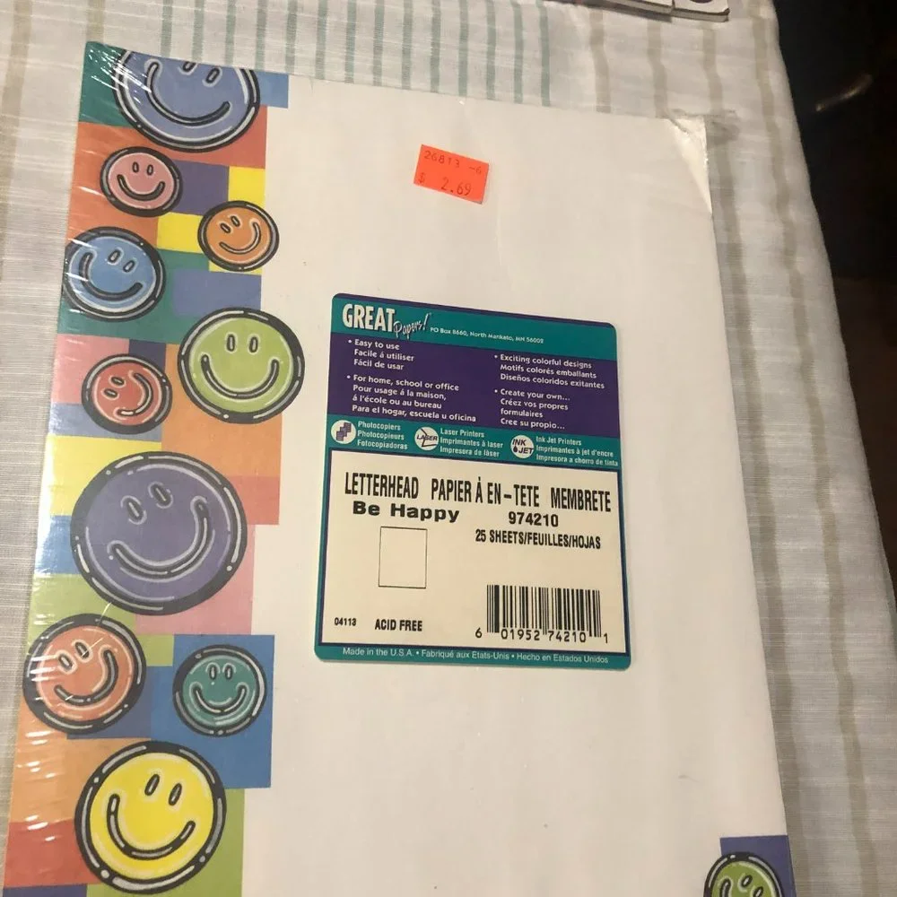 Award Print Papers, Smiley face letter head and Sticker Seals